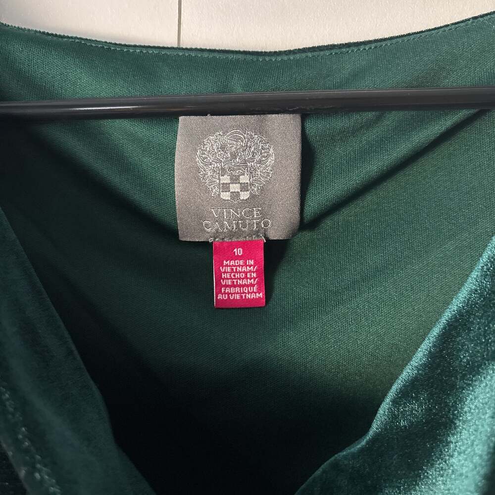 Vince Camuto Green Velvet Ruched Bodycon Dress